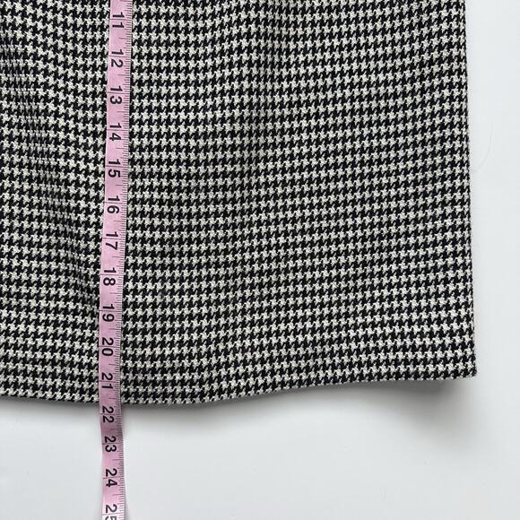 Vintage Talbots Pencil Skirt Petite Size 8 Black White Houndstooth Wool Blend - Picture 10 of 10